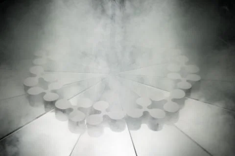 Ripple Crypto Currency Symbol on Mirror and Covered in Smoke Stock Photos