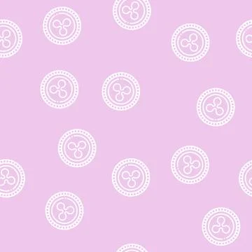 Ripple cryptocurrency line seamless pattern Stock Illustration