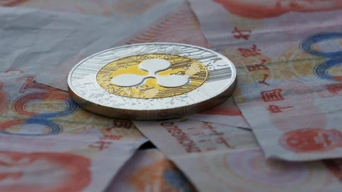 Ripple. Cryptocurrency loopable rotation shot. Stock Footage 86487230