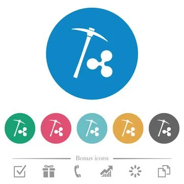 Ripple cryptocurrency mining flat round icons Stock-Illustration
