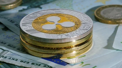 Ripple. Cryptocurrency rotation shot. Stock Footage 86489855
