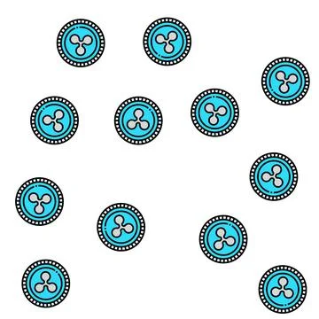 Ripple cryptocurrency vector seamless pattern Stock Illustration