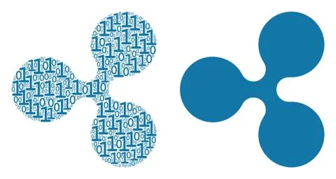 Ripple Currency Composition of Binary Digits Illustrazione stock