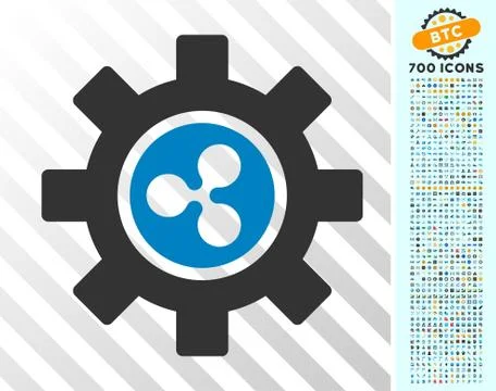 Ripple Development Gear Flat Icon with Bonus Stock Illustration