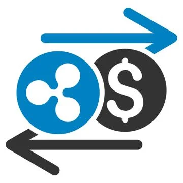 Ripple Dollar Exchange Arrows Flat Icon Illustrazione stock