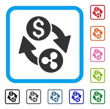 Ripple Dollar Exchange Arrows Framed Icon Illustrazione stock