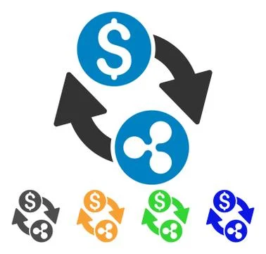 Ripple Dollar Exchange Arrows Vector Icon Stock Illustration