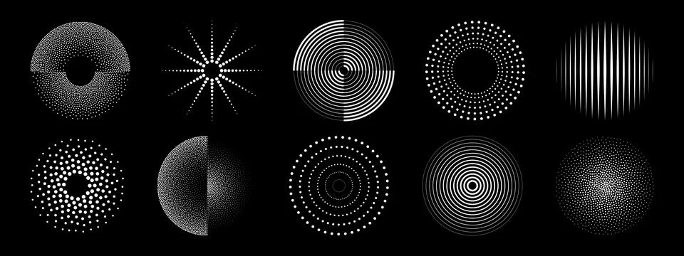 Ripple dot pattern set 스톡 일러스트