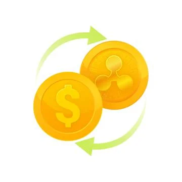 Ripple exchange to dollar. Internet network. Blockchain technology イラスト素材