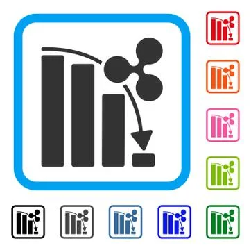 Ripple Fail Down Chart Framed Icon Stock Illustration