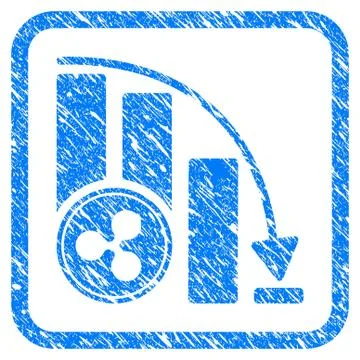 Ripple Falling Acceleration Chart Framed Stamp Illustrazione stock