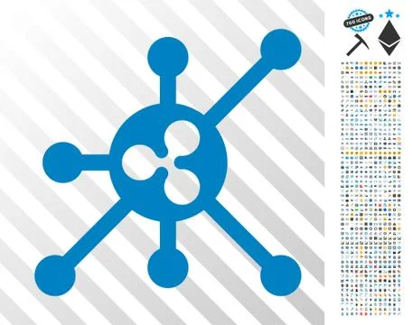 Ripple Full Node Flat Icon with Bonus Illustrazione stock