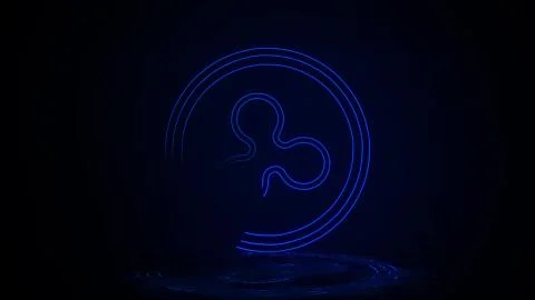 Ripple full node rounded in neon effect mp4 video Stock Illustration