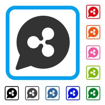 Ripple Hint Cloud Framed Icon Illustrazione stock