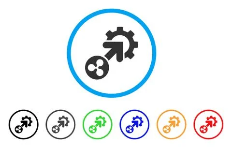 Ripple Integration Cog Rounded Icon Illustrazione stock