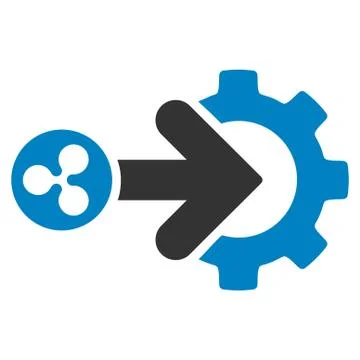 Ripple Integration Gear Flat Icon Stock Illustration