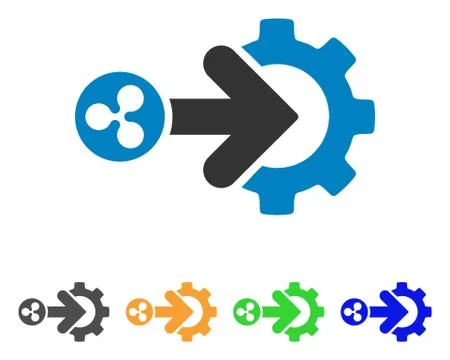 Ripple Integration Gear Vector Icon Stock Illustration