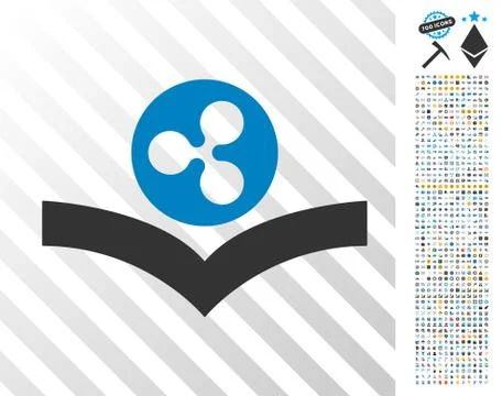 Ripple Knowledge Book Flat Icon with Bonus イラスト素材