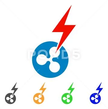 Ripple Lightning Strike Vector Icon Stock Illustration