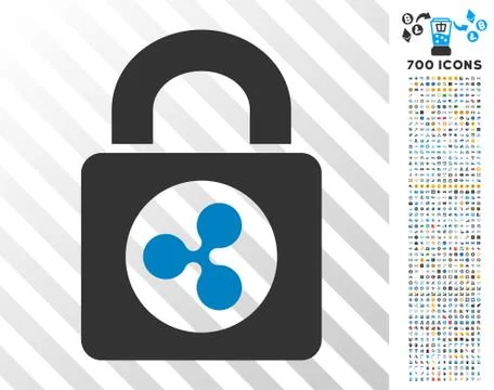 Ripple Lock Flat Icon with Bonus Stock Illustration