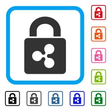 Ripple Lock Framed Icon Stock Illustration