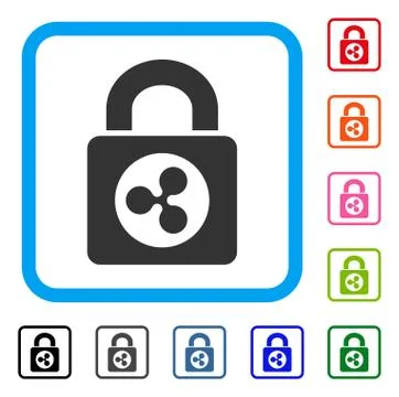 Ripple Lock Framed Icon Illustrazione stock
