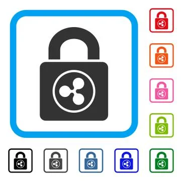 Ripple Lock Framed Icon Stock Illustration