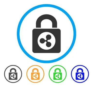Ripple Lock Rounded Icon Stock Illustration