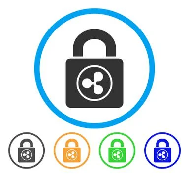 Ripple Lock Rounded Icon Stock Illustration