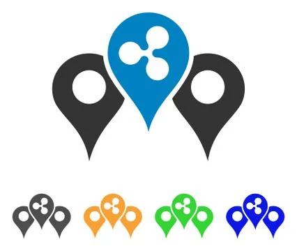Ripple Map Pointers Vector Icon Illustrazione stock