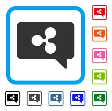 Ripple Message Cloud Framed Icon 스톡 일러스트