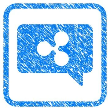 Ripple Message Cloud Framed Stamp Stock Illustration