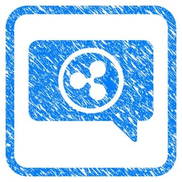 Ripple Message Cloud Framed Stamp イラスト素材