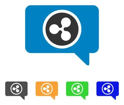 Ripple Message Cloud Vector Icon Stock Illustration