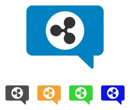 Ripple Message Cloud Vector Icon Stock Illustration