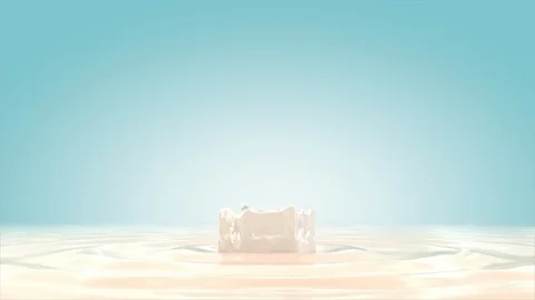 Ripple milk surface transform to box milk shape Stock Footage 125000210