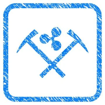 Ripple Mining Hammers Framed Stamp イラスト素材