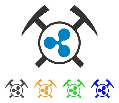 Ripple Mining Hammers Vector Icon Stock Illustration