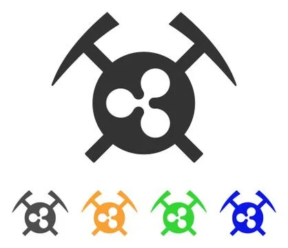 Ripple Mining Hammers Vector Icon Stock Illustration