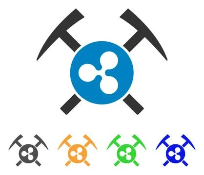 Ripple Mining Hammers Vector Icon Stock Illustration