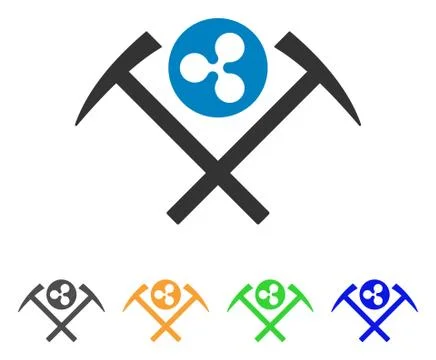 Ripple Mining Hammers Vector Icon Stock Illustration