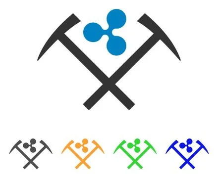 Ripple Mining Hammers Vector Icon Stock Illustration
