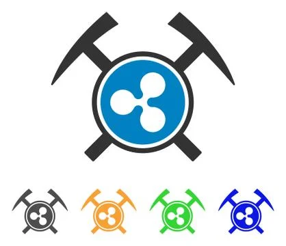 Ripple Mining Hammers Vector Icon イラスト素材