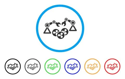 Ripple Mining Robotics Rounded Icon Illustrazione stock