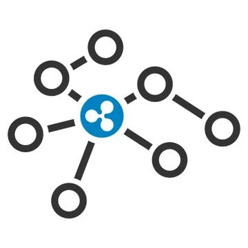 Ripple Network Nodes Flat Icon 库存插图
