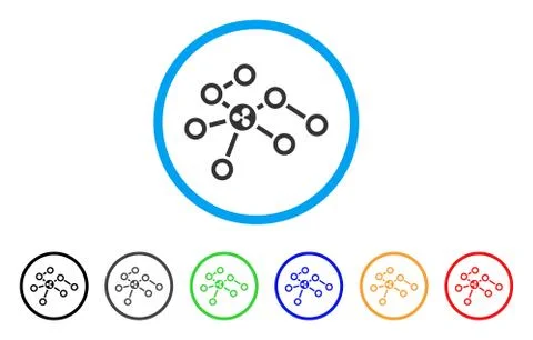 Ripple Network Nodes Rounded Icon Illustrazione stock