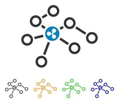 Ripple Network Nodes Vector Icon Illustrazione stock