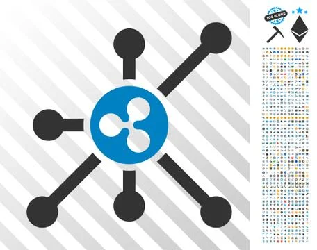 Ripple Node Flat Icon with Bonus Illustrazione stock
