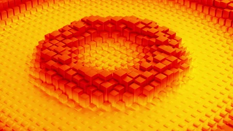 Ripple of orange cubes seamless loop 3D ... | Stock Video | Pond5