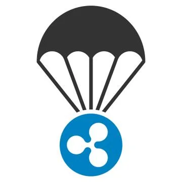 Ripple Parachute Flat Icon Stock Illustration